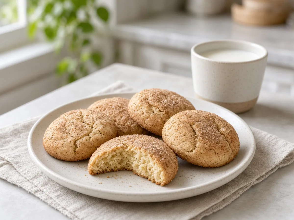 Snickerdoodles: Soft, chewy cookies with a tangy bite from cream of tartar, rolled in cinnamon sugar.