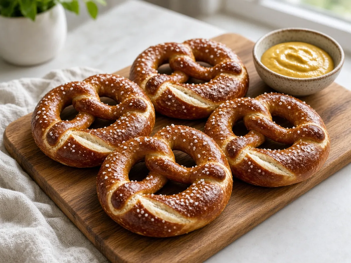 Soft Pretzels: Chewy, deep-brown soft pretzels made with a quick baking soda bath before baking.